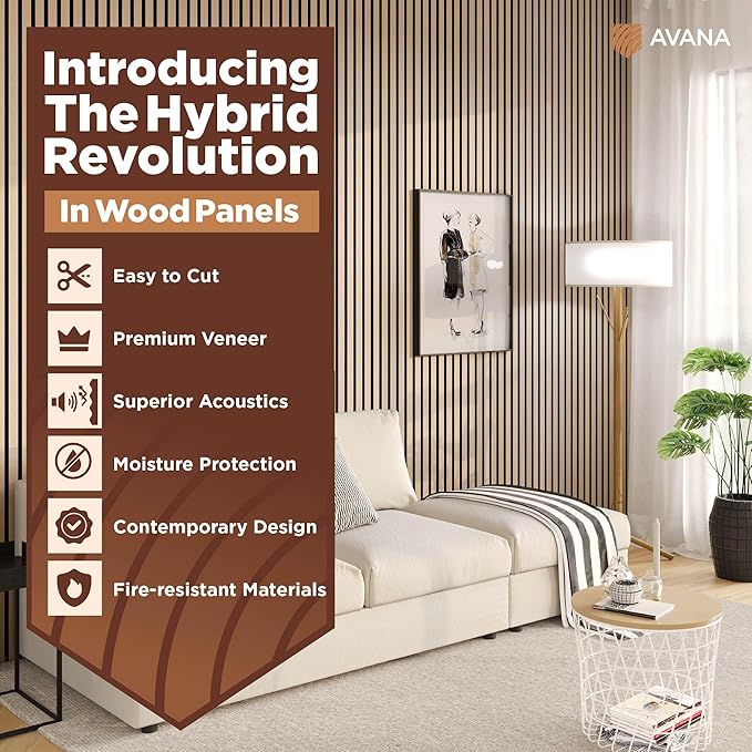 Avana Acoustic Wood Wall Panels – 94.4 x 12.6 Inch White Oak Acoustic Panels 4