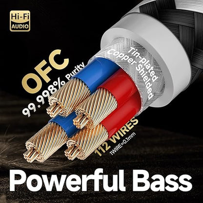 TODN Auidophile 2RCA Male to Male Stereo Audio Cable, OFC RCA Cables
