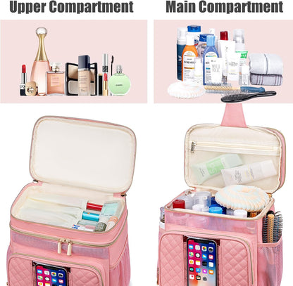 Large Toiletry Bag for Women Men,Bathroom Bag,Water Resistant Shower Bag,Makeup Bag,Portable Shower Caddy for College Dorm,Hanging Travel Toiletry Bag with Transparent Waterproof Phone Pocket