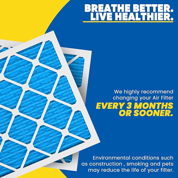 Maycold 24x30x1 MERV 11 Furnace Air Filter (6-Pack), High-Performance HVAC AC Filters for Home Use, Actual Size: 23.70” x 29.70” x 0.75”, Individually Wrapped in Plastic