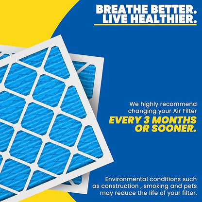 Maycold 24x30x1 MERV 11 Furnace Air Filter (6-Pack), High-Performance HVAC AC Filters for Home Use, Actual Size: 23.70” x 29.70” x 0.75”, Individually Wrapped in Plastic