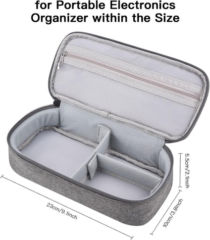 Tech Organizer Travel Case, Electronics Carrying Pouch Bag for Cable, Charger & Cords, External Power Bank, Portable Hard Drive (Dark Grey)