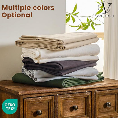 100% Linen Sheets Queen Size,Breathable & Durable 4-Piece Bed Flax Sheet Set,Soft All-Season Bedding for Hot Sleepers 16" Deep Pocket Oeko-TEX Certified,（Queen, Dark Grey）