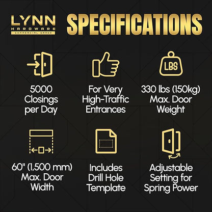 LYNN HARDWARE Extra Heavy Duty Automatic Door Closer