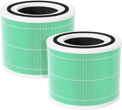 2-Pack Core 300 Replacement Filter Compatible with LEVOIT Core 300 and Core 300S Air Purifier, H13 True HEPA, High-Efficiency Activated Carbon, Replace Core300-RF-TX, Green