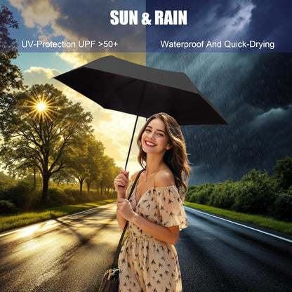 SoulRain 42" Travel Sun & rain Umbrella, Lightweight Windproof Umbrella, Portable Lightweight Compact Parasol with 99% UV Protection for women and men