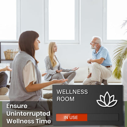 Wellness Room Sign, Do Not Disturb Office Door Signs, Available In Use Sign, Privacy Sliding Door Signs Tell Whether Wellness Room Vacant or Occupied