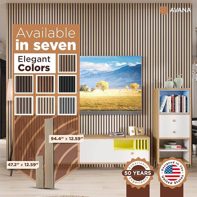 Avana Acoustic Wood Wall Panels – 94.4 x 12.6 Inch White Oak Acoustic Panels 4
