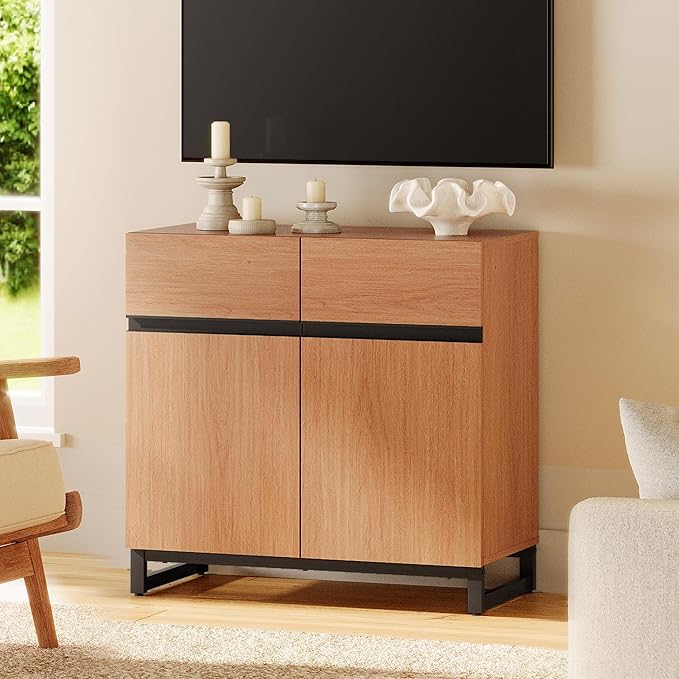 WAMPAT Modern TV Stand for TVs up to 40 inch, Entertainment Center TV Console