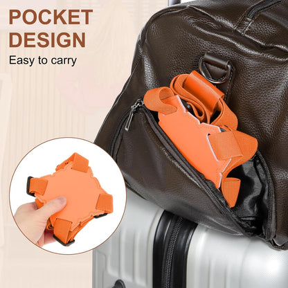 MECCANIXITY Luggage Strap Bag Bungee Elastic Suitcase Adjustable Belt for Suitcases Add A Bag Easy to Travel, Orange
