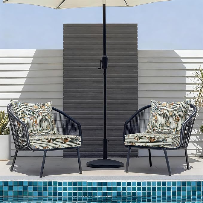 Outdoor Deep Seat Cushion Set, Water Repellent 22"x22" Patio Thick Cushions Replacement with Seat & Back Pillow for Patio Sofa, Wicker Chair, Couch - Crayon Shells