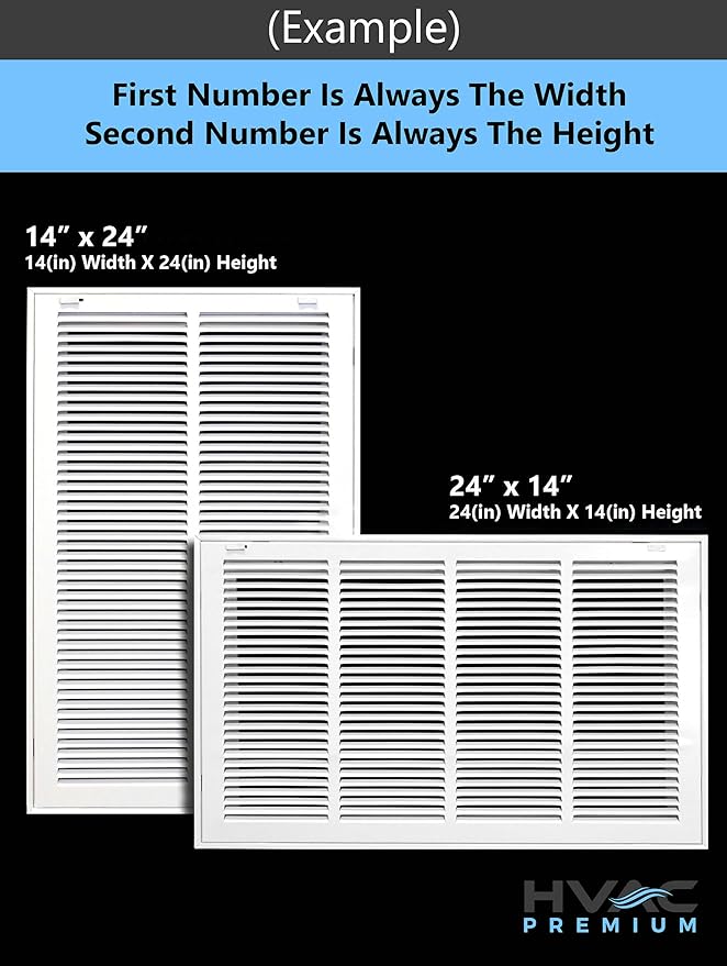 HVAC Premium 28 x 6 Duct Opening Steel Return Air Filter Grille, for 1-inch Filter, Removable Door, Flat Stamped HVAC Vent Cover Grille, Outer Dimensions 30.5 x 8.5