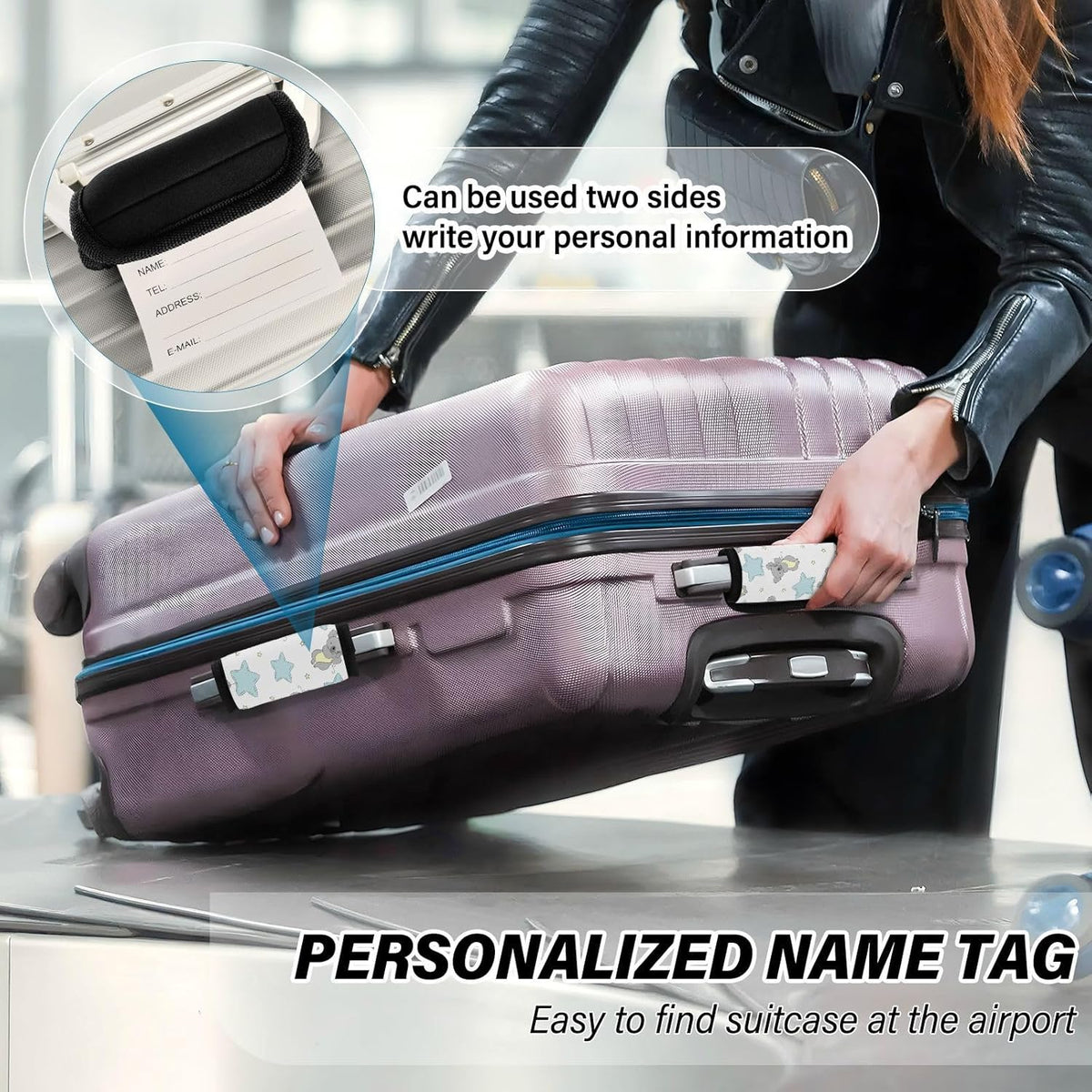 2Pcs Luggage Handle Wrap Suitcase Identifier Handle Covers Tags Soft Travel Bags Luggage Handle Gripper Accessories for Airplane Flying Star Koala