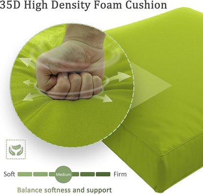 Outdoor Furniture Replacement Cushions, Waterproof Patio Furniture Cushions, 4" Deep Seat Outdoor Sectional Cushion for 3-Seat Outdoors Rattan Sofa Patio Sofa Cushion, Grass Green