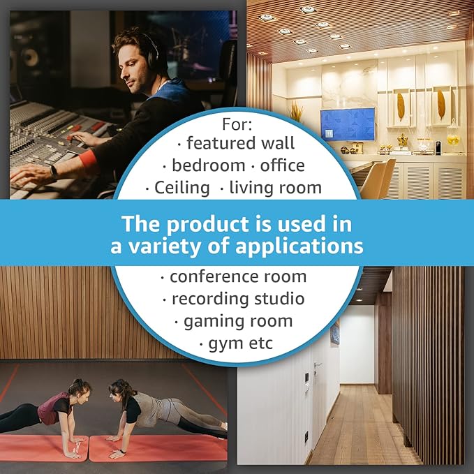 Art3d 4 Wood Slat Acoustic Panels