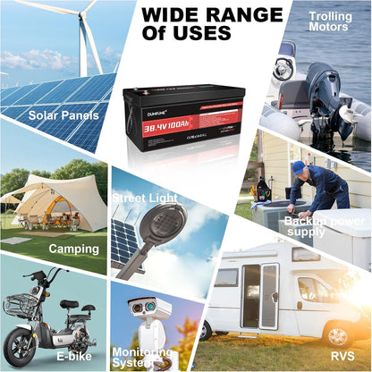 38.4V(36V) 100Ah LiFePO4 Lithium Golf Cart Battery,Built-in 200A BMS & 15000 Cycles,5kW Motor Support,High Energy Density,Maintenance-Free for Golf Carts/Utility Vehicles/RV Backup Power