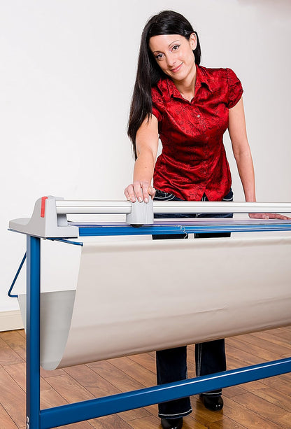 Dahle 446s Premium Rotary Trimmer w/Stand, 36" Cut Length, 25 Sheet Capacity, Self-Sharpening, Automatic Clamp, German Engineered Paper Cutter