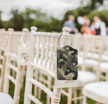 2 Pcs Camouflage Luggage Tag for Suitcases, Funny Camo Tags, Cruise Ship Essential Travel Gift for Men Women Couples, Army Military Birthday Party Decorations, Christmas Unique Ideas Gift
