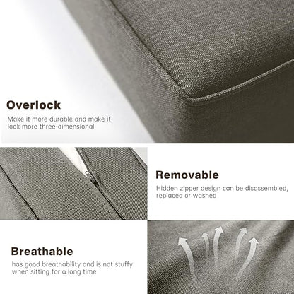 Belord Luxury 4" Thick Outdoor Cushion Set - 22 x24 Inch 28D Sponge Filling Fade-Resistant Chair Cushion, Spill Proof Removable Patio Furniture Replacement Cushions for Sofa Bench Swing - Grey