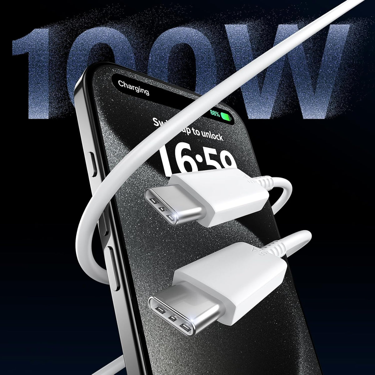Type C Charger, 2 Pack 45W USB C Wall Charger Super Fast Charging Block & 6.6ft Phone Cable Cord,White