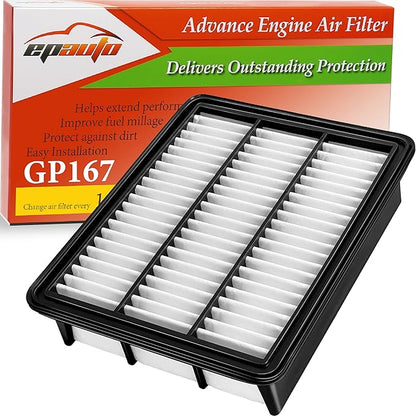EPAuto GP167 (CA12167) Engine Air Filter Replacement for Mazda CX-5 (2019-2025), CX-9 (2016-2023), 6 (2018-2021), Up to 12,000 Miles or 12 Months Protection - for Turbocharged Engine