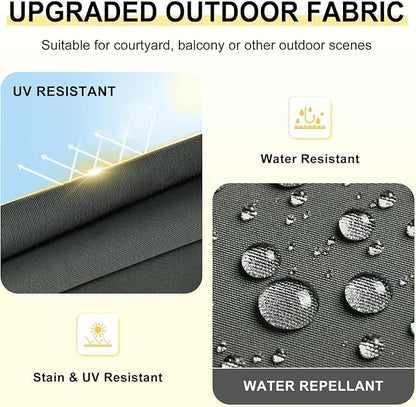 downluxe Outdoor Chair Cushions Set of 6 for Patio Furniture, Water-Resistant Square Corner Patio Chair Cushions with Ties, High Density Foam Outdoor Seat Cushion, 18.5" X 16" X 3", Slate Grey