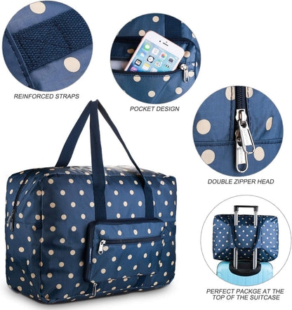 F.FETIVIN Weekender Bag Carry On Travel Duffle Medium Overnight Bag for Women(Dream Blue)