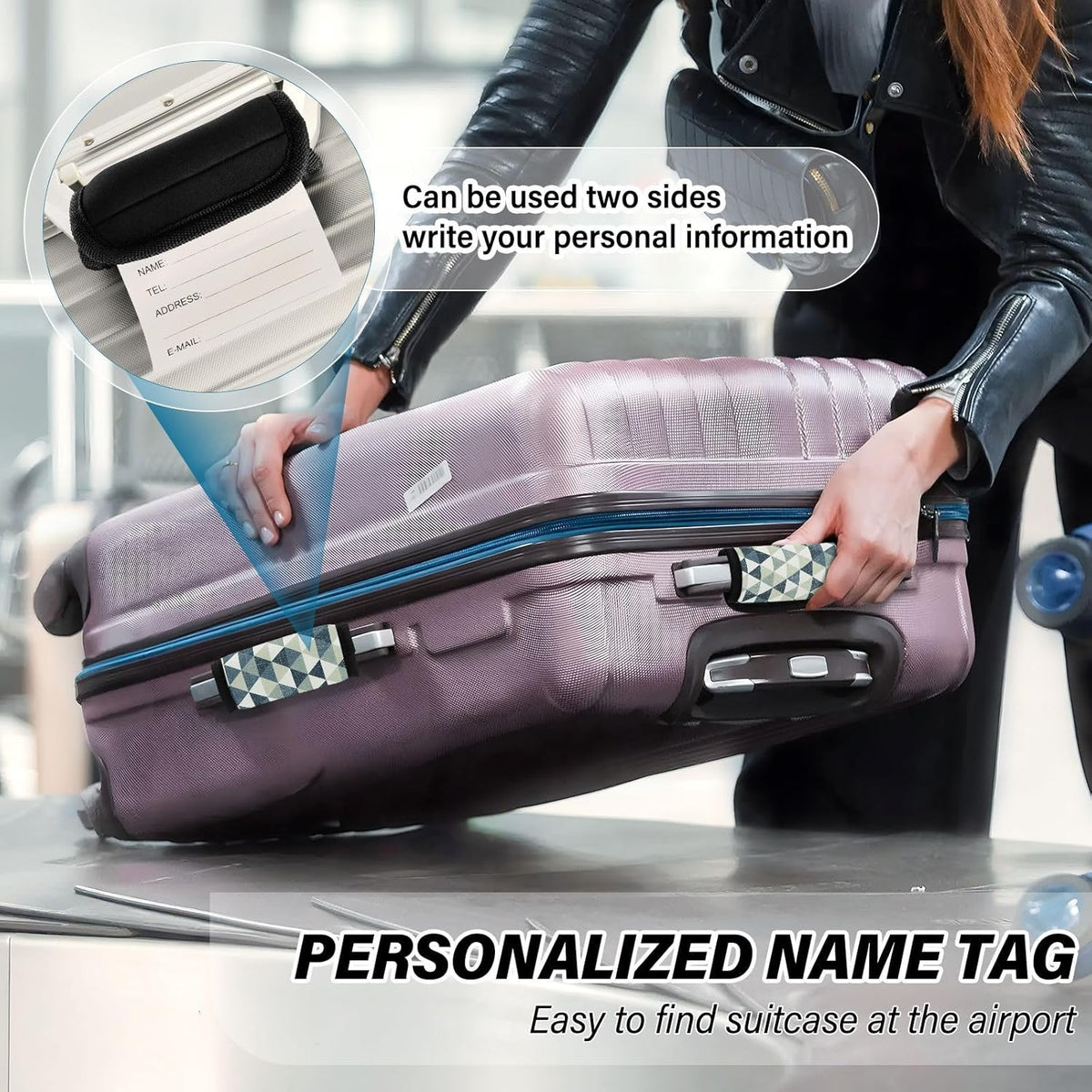 Green Triangle 4 Pack Luggage Handle Wraps Covers for Suitcase Identifiers Bag Tags Travel Accessories