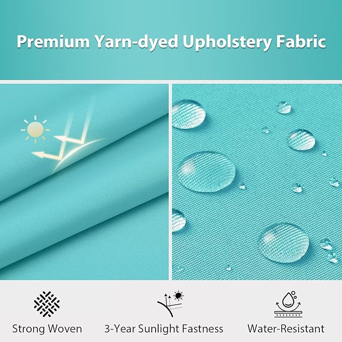 Outdoor Chair Cushion Set of 4, 18.5 x 16 Inch Patio Chair Cushions for Outdoor Furniture, Water Resistant Outdoor Patio Chair Cushions with Non-Slip Ties(Teal)
