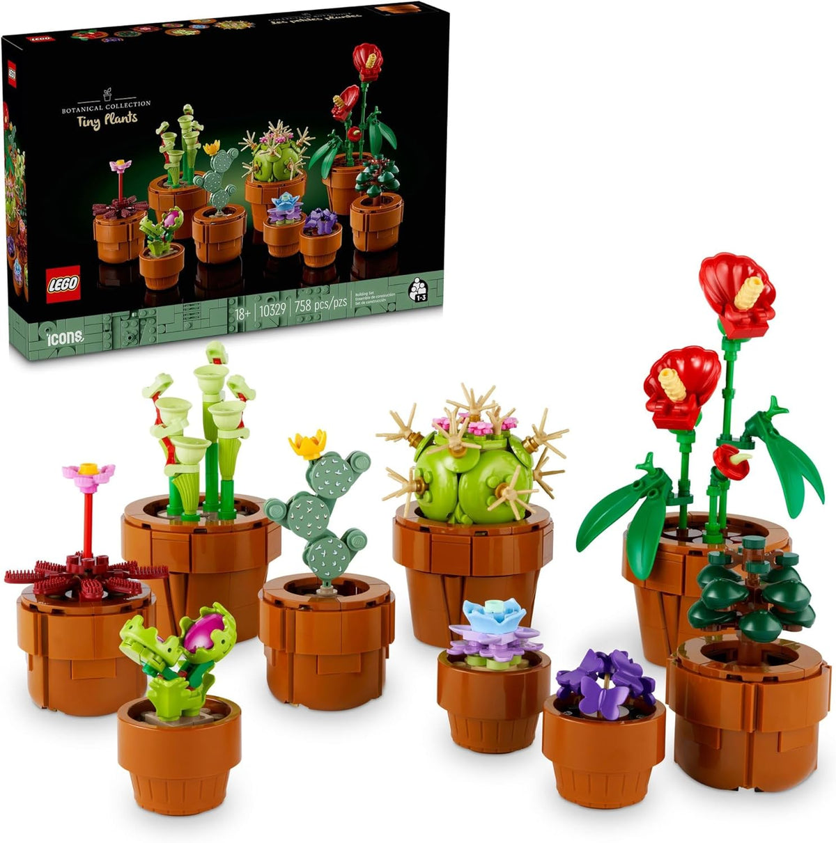 LEGO Botanicals Tiny Plants Artificial Indoor Plant Building Set for Adults Ages 18+