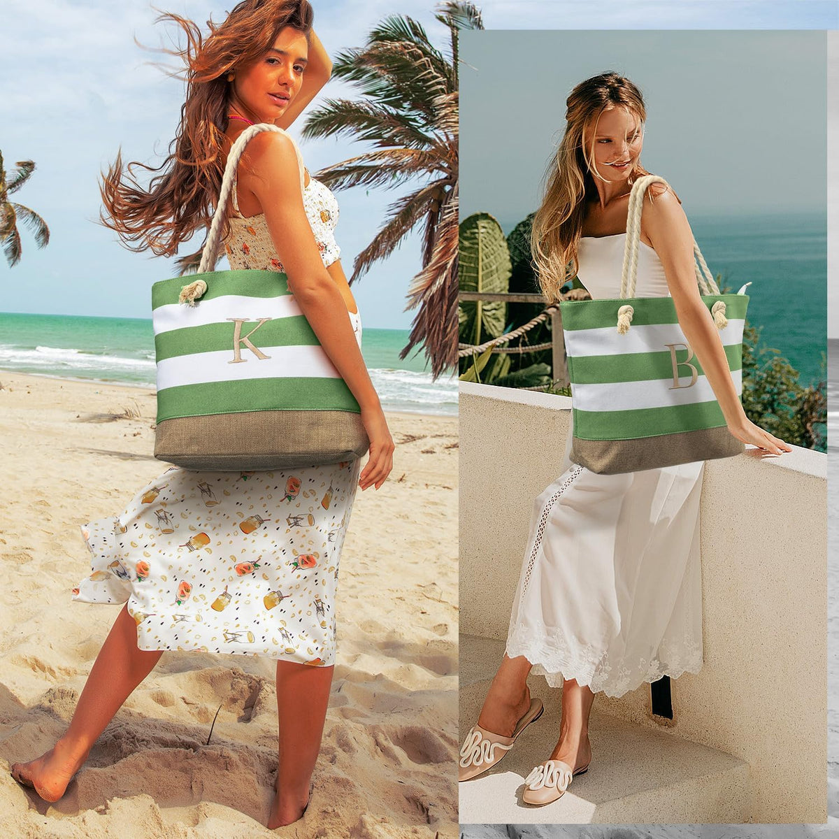 YOOLIFE Beach Bags for Women - Travel Canvas Beach Tote, Pool Waterproof Bag, Travel Essentials, Gifts for Women Birthday