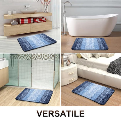 OLANLY Bathroom Rugs Mat 30x20, Extra Soft Absorbent Microfiber Bath Rugs, Rubber Backing, Quick Dry, Machine Washable Bath Mats for Bathroom Floor, Tub and Shower, Home Decor Accessories, Navy