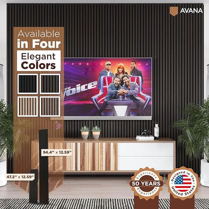 Avana Modern Acoustic Wood Wall Panels – 47.2 x 12.6 Inch Smoke Oak Acoustic