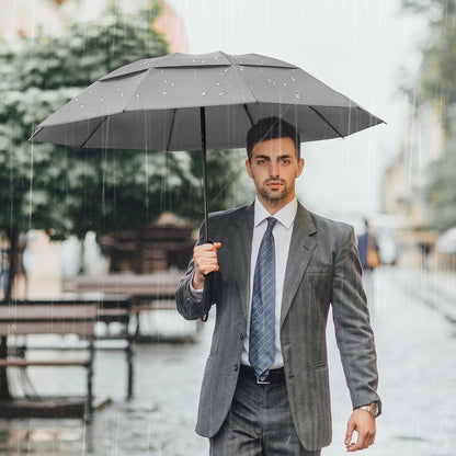 G4Free 42/46/54/62 Inch Large Golf Umbrella Compact Reverse Travel Umbrella 10 Ribs Windproof for Rain Double Canopy Automatic Open Close