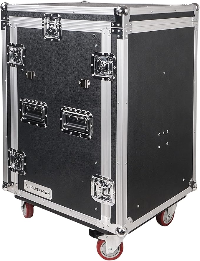 Sound Town Heavy-Duty 1/2" Plywood 16U PA DJ Rack/Road ATA Case