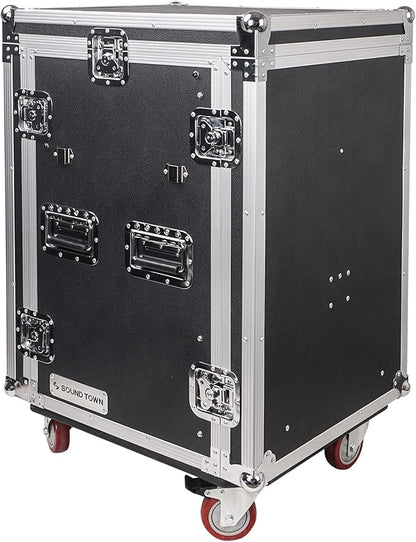 Sound Town Heavy-Duty 1/2" Plywood 16U PA DJ Rack/Road ATA Case