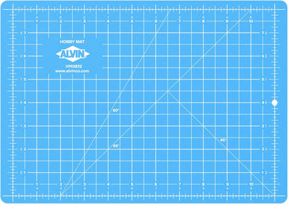 ALVIN HM Self-Healing Cutting Mat for Hobbies 8.5 x 12 inch | Double-Sided Blue/Grey | 3-Layer Gridded Surface for Arts, Crafts and Sewing - Model HM0812