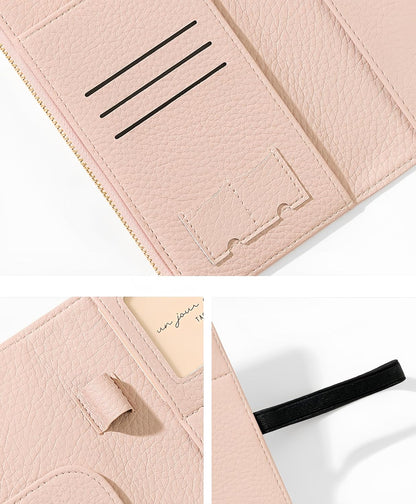 RFID-Blocking Leather Travel Wallet & Passport Holder with Zipper Pocket, Card Slots, and Phone Compartment – Waterproof Travel Organizer for Women & Men. TG-1 (Red)