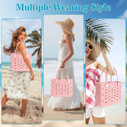 Medium Rubber Beach Bag for Men & Women, Large Capacity Rubber Travel Tote Bag for the Beach Boat Pool