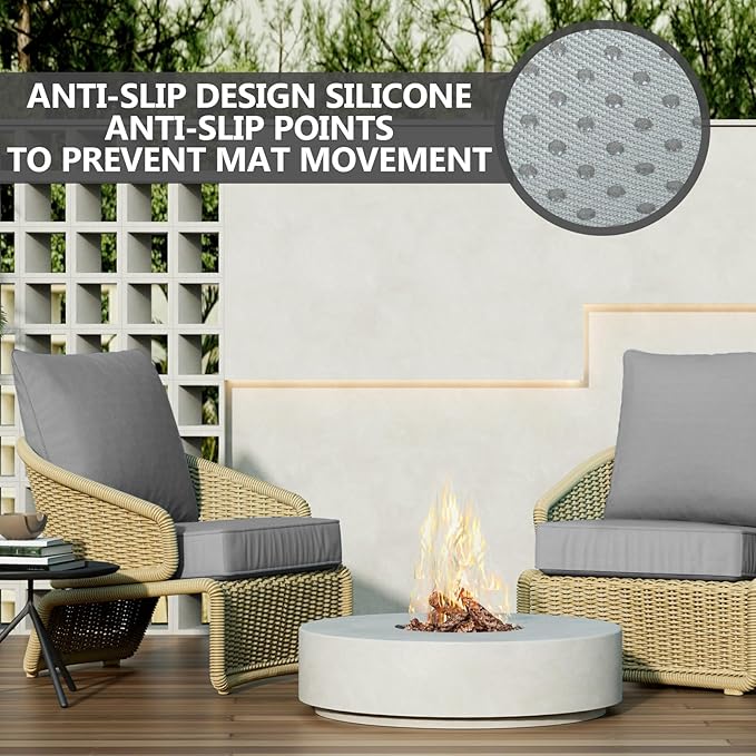 24" x 24" x 6" Outdoor Deep Seat Cushions Set - Waterproof & Fade Resistant Patio Furniture Replacement Cushions, Non-Slip Outdoor Cushions Fit Loveseats, Couches, Chairs, and Sofas.