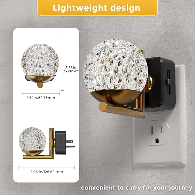 L LOHAS LED Night Lights Plug Into Wall 2 Pack, Dusk to Dawn Sensor, 10-Color