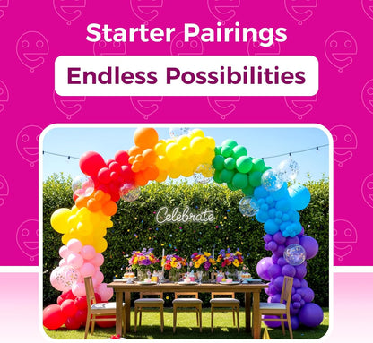 100 Pack Assorted Rainbow Latex Balloons for Birthday and Wedding Party Decorations