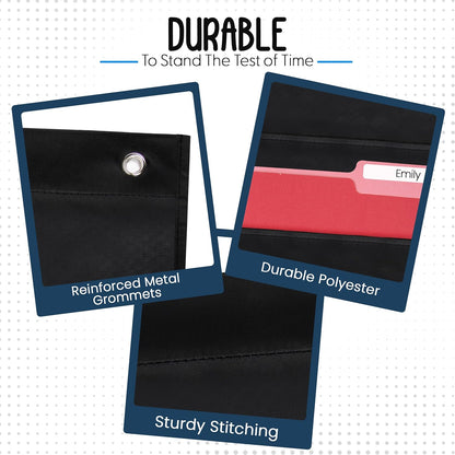 Essex Wares - 30 Pocket File Pocket Chart, Black, 42" Wide x 47" Tall - Versatile Wall Hanging File Folder Organizer for Classroom, Office, Home, and More - Wall Folder Organizer - 30 Pockets