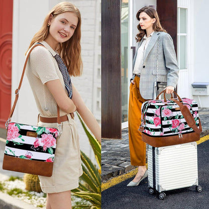 Travel Weekender Bag for Women, Overnight Bag with Shoe Compartment Oversized Travel Duffel Bag Carry On Tote 21"