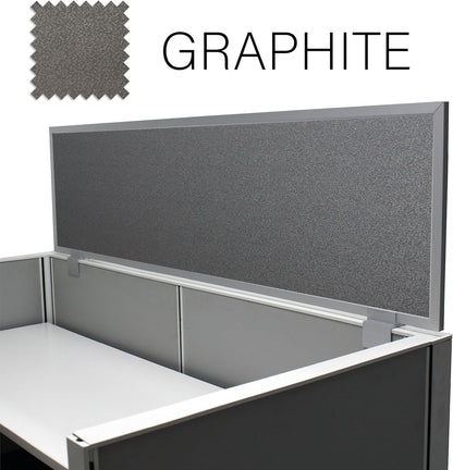 OBEX Acoustical Cubicle Privacy Screen Extender Desk Panel & Office Divider, Add Separation & Block Noise, 12" x 72", Graphite
