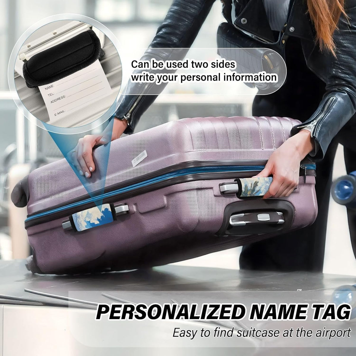 Blue Coastline 2 Pack Luggage Handle Wraps Covers for Suitcase Identifiers Bag Tags Travel Accessories