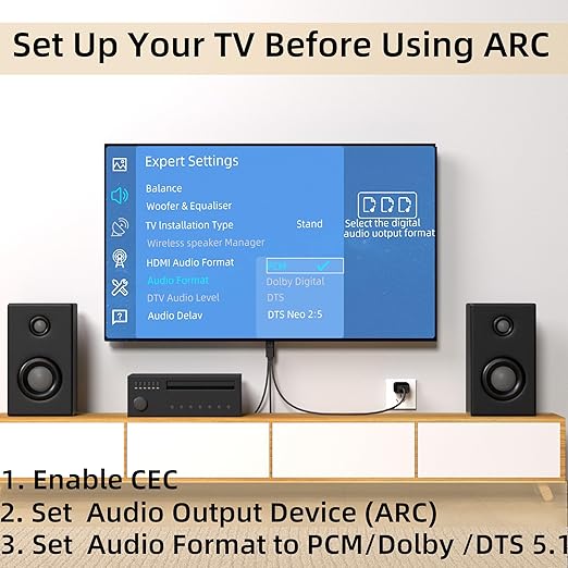 YEUGICEO 192KHz eARC ARC to Optical SPDIF Coaxial Audio Converter