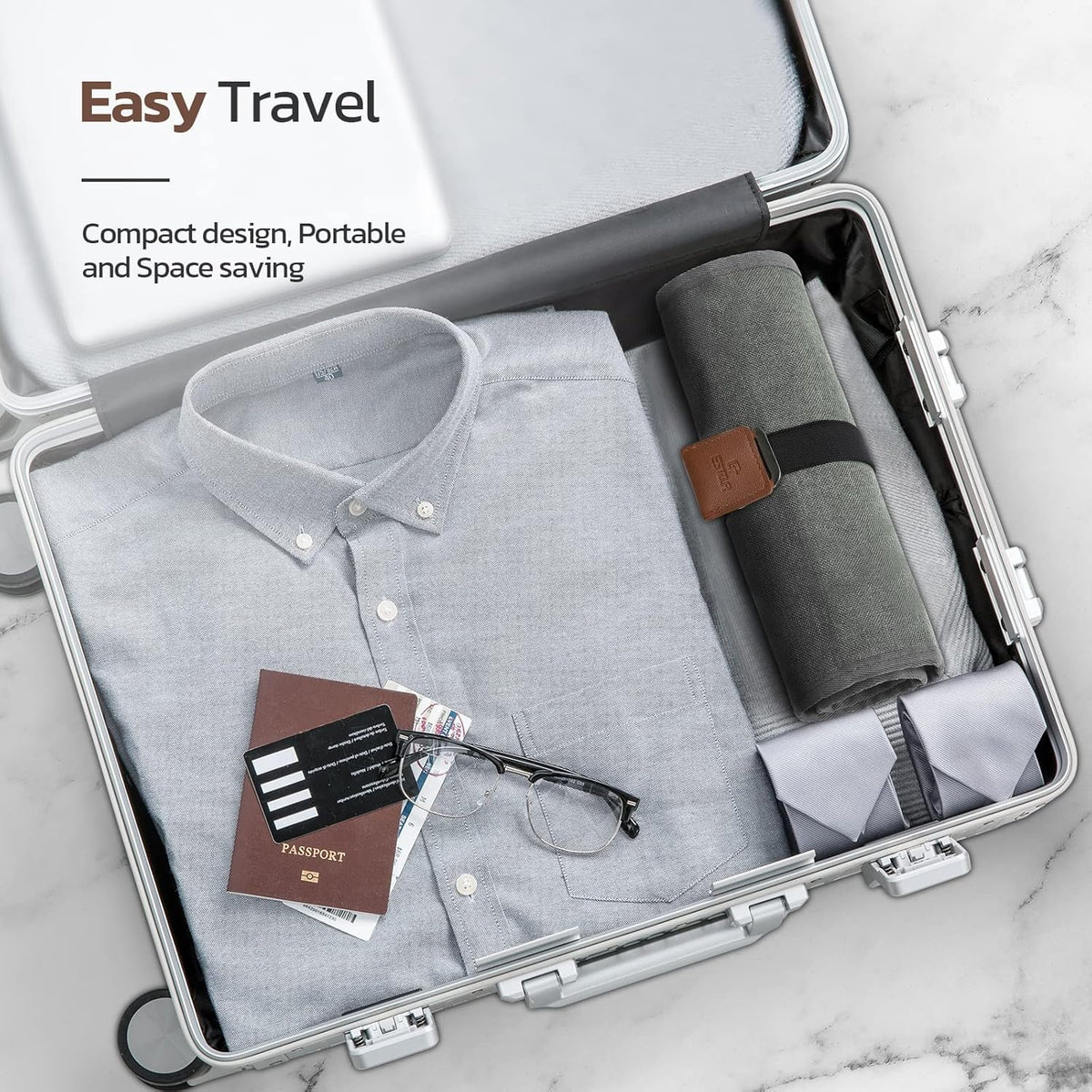 Toiletry Bag for Men, Travel Essentials Travel Toiletry Bag, Water-Resistant Compact Bathroom Roll Organizer for Hygiene, Shaving kit, Gifts for men (5.Mystery Gray(Polyster))