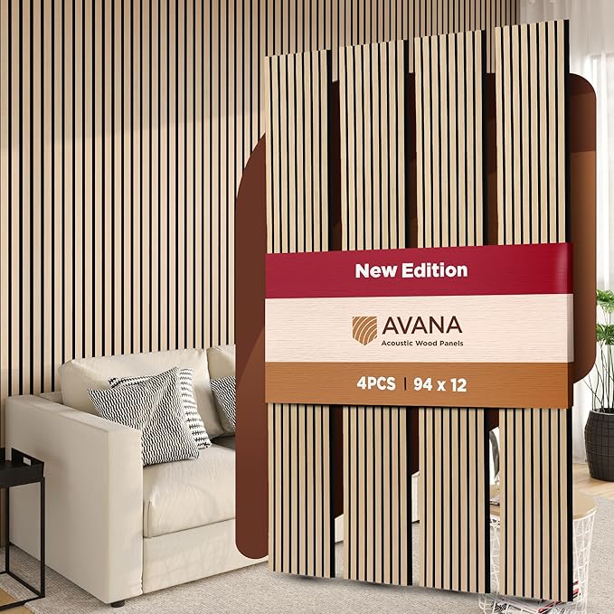 Avana Acoustic Wood Wall Panels – 94.4 x 12.6 Inch White Oak Acoustic Panels 4