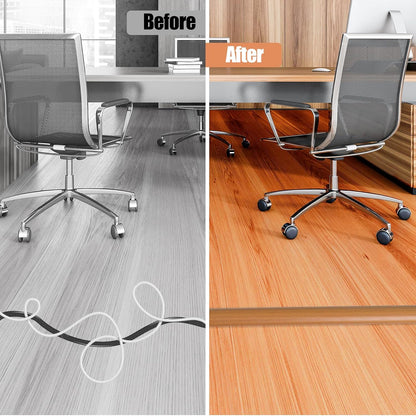 Floor Cord Cover Self Adhesive Cord Hider,20FT Cable Management, Extension Strip Protector for Wires, Prevent Cable Trips for Offices, Gyms, Exhibitions Cavity:0.47"(W) x 0.35"(H) Brown Wood